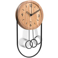 Driini Modern Pendulum Wall Clock - Silent Wood & Metal