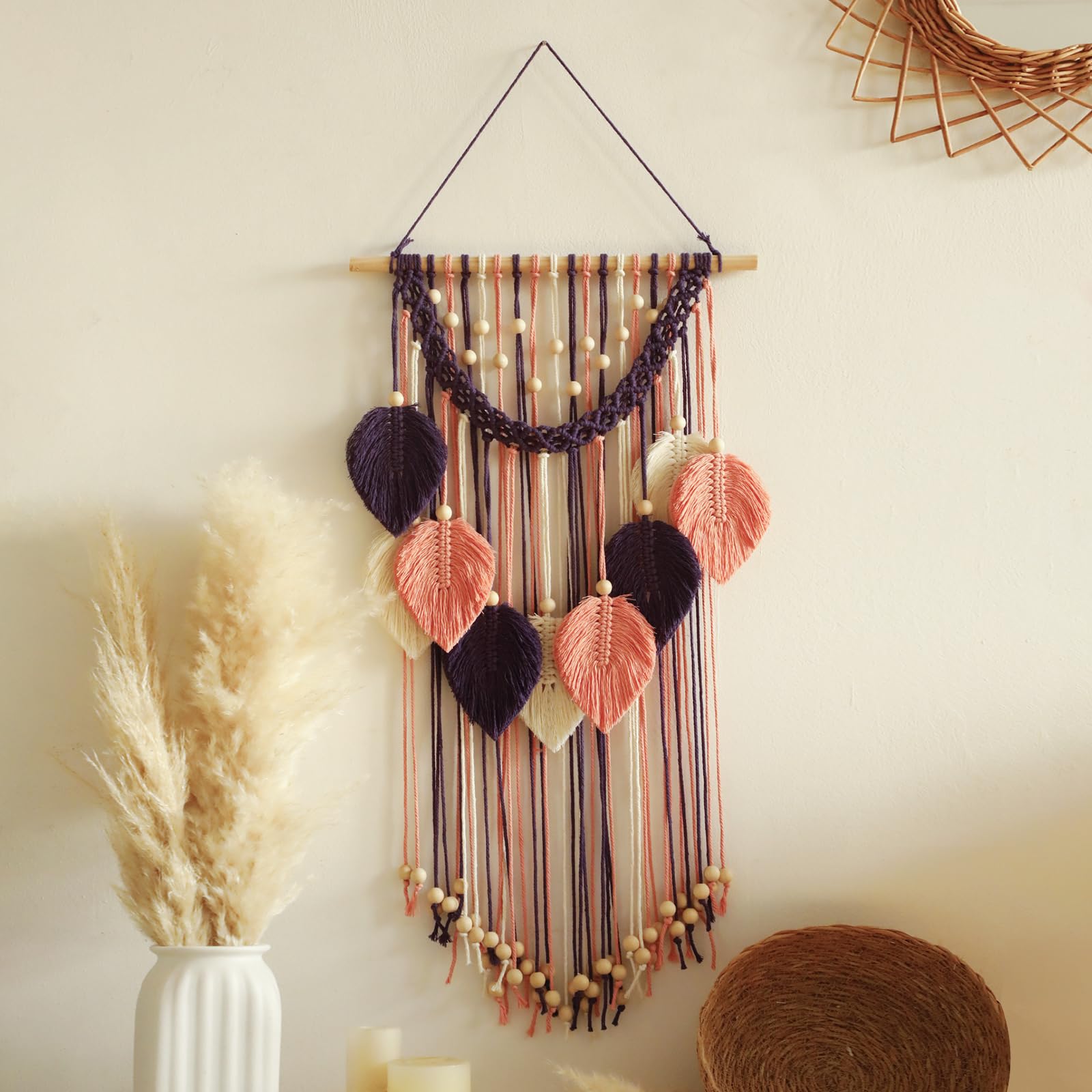 LeafyLux Macrame Wall Tapestry - Boho Bedroom Decor